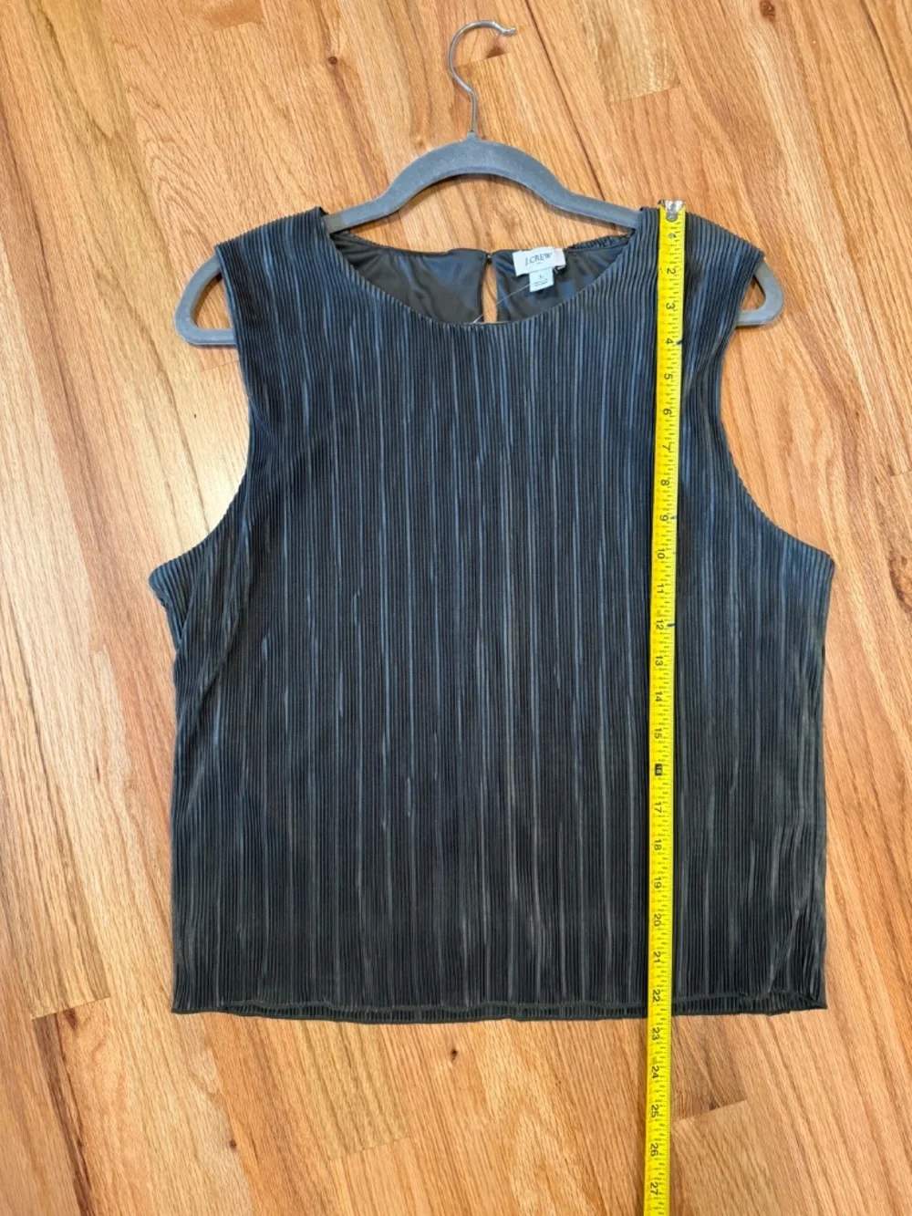 J.Crew Factory Plissé Shell Top - Olive Green, Size L